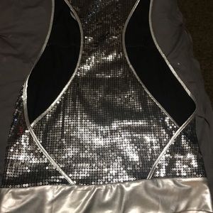 Silver sequined tank top